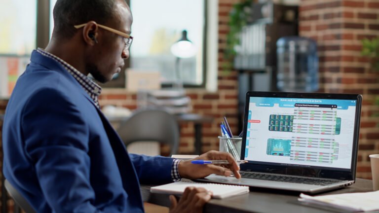 financial analyst following real time stock market exchange forex global trade report male broker analyzing currency statistics with profit buy sell hedge fund index money